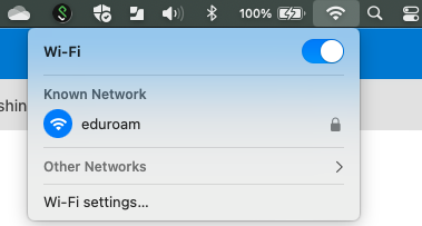 Successful connection to eduroam