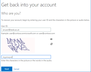 login window with CAPTCHA